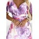 Rochie de vara lunga roz cu flori mov petrecuta Cinzia 7 - jojofashion.ro