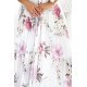 Rochie de vara alba cu flori roz pal vaporoasa plisata Isolda 7 - jojofashion.ro