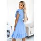 Rochie scurta baby blue cu volane Cornellia Rochie scurta baby blue cu volane Cornellia 3 - jojofashion.ro