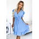 Rochie scurta baby blue cu volane Cornellia Rochie scurta baby blue cu volane Cornellia 6 - jojofashion.ro