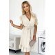 Rochie scurta, bej, cu volane, Cornellia Rochie scurta, bej, cu volane, Cornellia 2 - jojofashion.ro