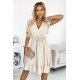 Rochie scurta, bej, cu volane, Cornellia Rochie scurta, bej, cu volane, Cornellia 4 - jojofashion.ro