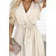 Rochie scurta, bej, cu volane, Cornellia Rochie scurta, bej, cu volane, Cornellia 6 - jojofashion.ro