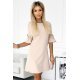 Rochie de zi scurta, evazata, bej, Florenta 2 - jojofashion.ro