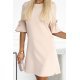 Rochie de zi scurta, evazata, bej, Florenta 5 - jojofashion.ro