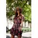 Rochie scurta neagra cu flori cu volane si umeri goi Madison 4 - jojofashion.ro