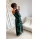 Rochie eleganta din voal verde lunga cu flori cu maneca lunga vaporoasa Sureya 4 - jojofashion.ro