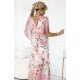 Rochie lunga din chiffon roz pastel cu flori vaporoasa ombre Shira 4 - jojofashion.ro