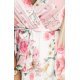 Rochie lunga din chiffon roz pastel cu flori vaporoasa ombre Shira 5 - jojofashion.ro