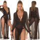Rochie neagra pareo de plaja cu maneca lunga vaporoasa Carys Rochie neagra pareo de plaja cu maneca lunga vaporoasa Carys 4 - jojofashion.ro