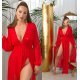 Rochie lunga rosie pareo de plaj cu maneca lunga vaporoasa Carys Rochie lunga rosie pareo de plaj cu maneca lunga vaporoasa Carys 4 - jojofashion.ro