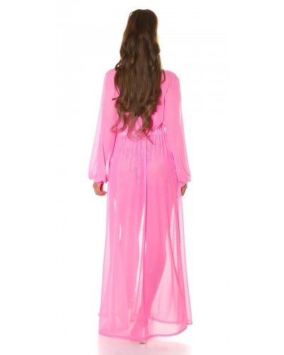 Rochie pareo de plaja, lunga, roz bombon, cu decupaje sexy, Kathrin Rochii de vara, Rochie pareo de plaja, lunga, roz bombon, cu decupaje sexy, Kathrin - jojofashion.ro