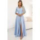 Rochie de ocazie eleganta baby blue cu dantela pe bust si maneca lunga Allegria 2 - jojofashion.ro