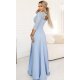 Rochie de ocazie eleganta baby blue cu dantela pe bust si maneca lunga Allegria 3 - jojofashion.ro