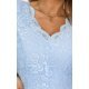 Rochie de ocazie eleganta baby blue cu dantela pe bust si maneca lunga Allegria 6 - jojofashion.ro