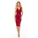 Rochie midi mulata din dantela burgundy Mara 4 - jojofashion.ro