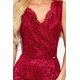 Rochie midi mulata din dantela burgundy Mara 6 - jojofashion.ro