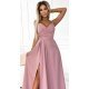 Rochie lunga eleganta roz pudrat petrecuta Scarlett 6 - jojofashion.ro