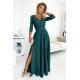 Rochie de ocazie lunga eleganta verde cu dantela pe bust Allegria 2 - jojofashion.ro