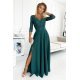 Rochie de ocazie eleganta lunga cu dantela verde pe bust Allegria 2 - jojofashion.ro