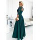 Rochie de ocazie eleganta lunga cu dantela verde pe bust Allegria 3 - jojofashion.ro