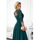 Rochie de ocazie lunga eleganta verde cu dantela pe bust Allegria 5 - jojofashion.ro