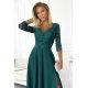 Rochie de ocazie lunga eleganta verde cu dantela pe bust Allegria 6 - jojofashion.ro