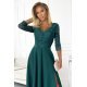 Rochie de ocazie eleganta lunga cu dantela verde pe bust Allegria 6 - jojofashion.ro