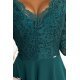 Rochie de ocazie eleganta lunga cu dantela verde pe bust Allegria 7 - jojofashion.ro