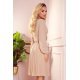Rochie midi eleganta bej plisata fluida Lisa 3 - jojofashion.ro