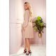Rochie midi eleganta bej plisata fluida Lisa 5 - jojofashion.ro