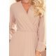 Rochie midi eleganta bej plisata fluida Lisa 6 - jojofashion.ro
