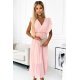 Rochie lunga din chiffon roz piersica plisata petrecuta Giorgia 6 - jojofashion.ro