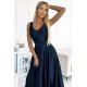 Rochie lunga din satin bleumarin navy Cindy Rochie lunga din satin bleumarin navy Cindy 4 - jojofashion.ro