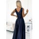 Rochie lunga din satin bleumarin navy Cindy Rochie lunga din satin bleumarin navy Cindy 5 - jojofashion.ro