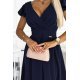 Rochie de ocazie midi, bleumarin navy, petrecuta, in clos, Klotilda 5 - jojofashion.ro