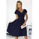 Rochie de ocazie midi, bleumarin navy, petrecuta, in clos, Klotilda 6 - jojofashion.ro