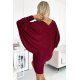 Rochie scurta cu glitter burgundy cu maneca lunga tip liliac oversize Deandra 3 - jojofashion.ro