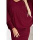 Rochie de ocazie scurta, mulata, cu glitter, burgundy, cu maneca lunga tip liliac, oversize, Deandra 6 - jojofashion.ro