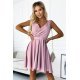 Rochie scurta roz pudra in clos petrecuta Dorothy 2 - jojofashion.ro