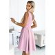 Rochie scurta roz pudra in clos petrecuta Dorothy 3 - jojofashion.ro