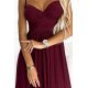 Rochie lunga din brocard burgundy crapata pe picior Carlyn 7 - jojofashion.ro