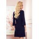 Rochie scurta bleumarin cu volan plisat Codruta 3 - jojofashion.ro