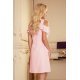 Rochie de zi eleganta midi, roz pal, croi in A, Karlla 3 - jojofashion.ro