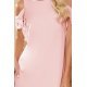 Rochie de zi eleganta midi, roz pal, croi in A, Karlla 6 - jojofashion.ro