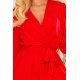 Rochie rosie scurta cu maneca lunga vaporoasa Aurora 6 - jojofashion.ro