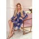 Rochie de vara vaporoasa bleumarin cu flori Selma 5 - jojofashion.ro