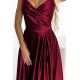 Rochie din satin lunga, de ocazie, burgundy, crapata pe picior, Scarlett 7 - jojofashion.ro