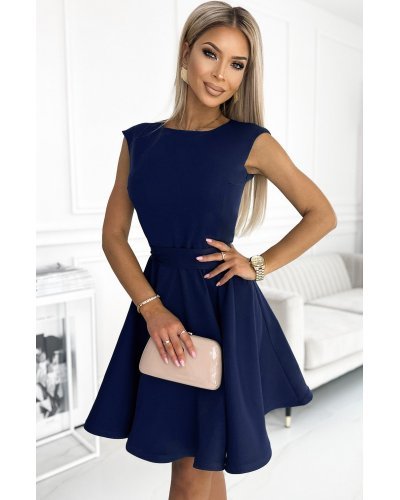 Rochie baby doll scurta bleumarin navy in clos Kyara Rochii de zi, Rochie baby doll scurta bleumarin navy in clos Kyara - jojofashion.ro