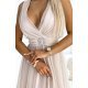 Rochie scurta eleganta baby doll din tulle bej Amirah 5 - jojofashion.ro
